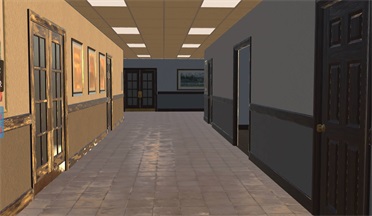 办公楼走廊美陈办公楼走廊,室内 gltf,glb模型下载，3d模型下载