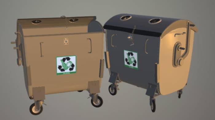 垃圾桶生活用品垃圾桶,垃圾箱,生活用品gltf,glb模型下载，3d模型下载