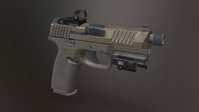 FN509手枪武器武器,手枪gltf,glb模型下载，3d模型下载