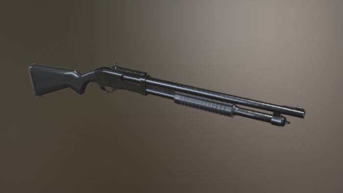 雷明顿 870 霰弹枪武器武器,散弹枪,霰弹枪gltf,glb模型下载，3d模型下载