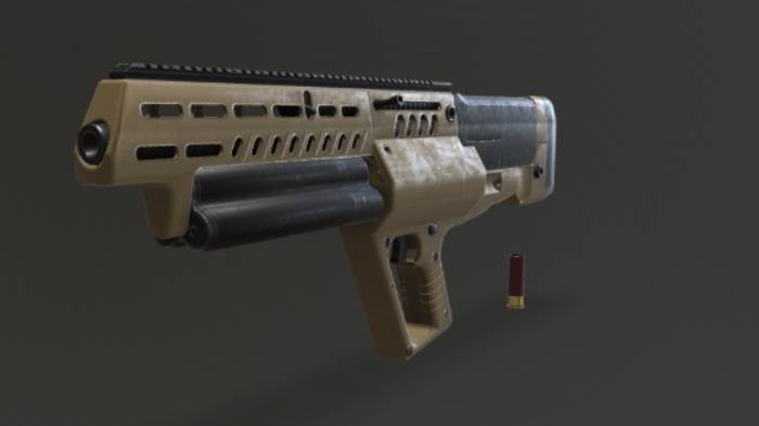 IWI Tavor TS12武器武器,散弹枪gltf,glb模型下载，3d模型下载