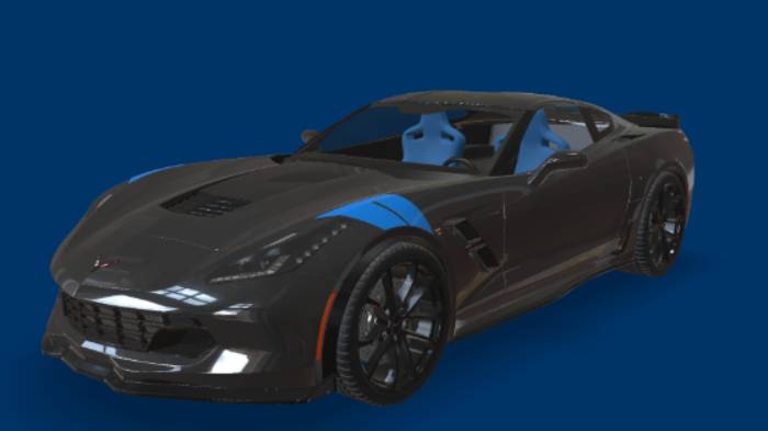 雪佛兰克尔维特车辆汽车,雪佛兰,交通工具gltf,glb模型下载，3d模型下载