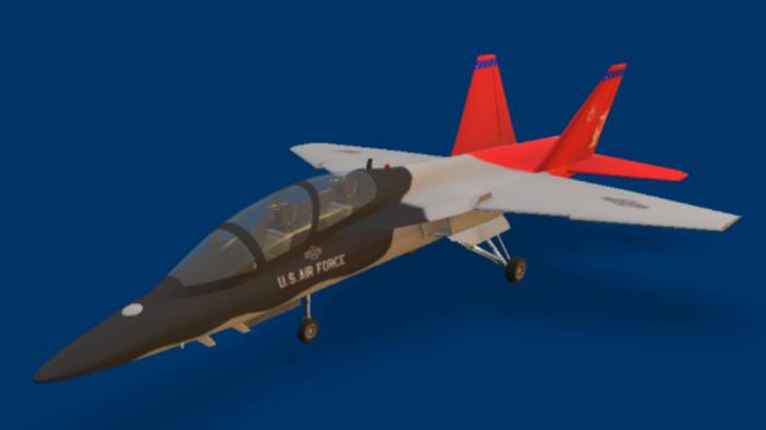 波音 SAAB T7a 红鹰一级分类飞机,波音 SAAB T7a 红鹰,航空gltf,glb模型下载，3d模型下载