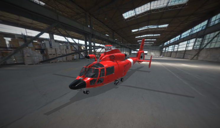 MH-65 海豚直升机飞机航天飞机,直升机gltf,glb模型下载，3d模型下载