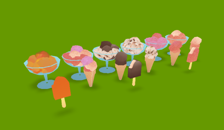 卡通冰淇淋食品饮料食品,雪糕gltf,glb模型下载，3d模型下载