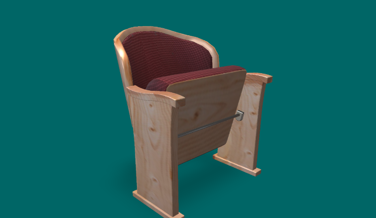 老剧院椅子家具家具,椅子gltf,glb模型下载，3d模型下载