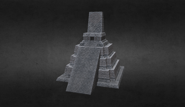 蒂卡尔神庙文物雕塑建筑,古建筑gltf,glb模型下载，3d模型下载
