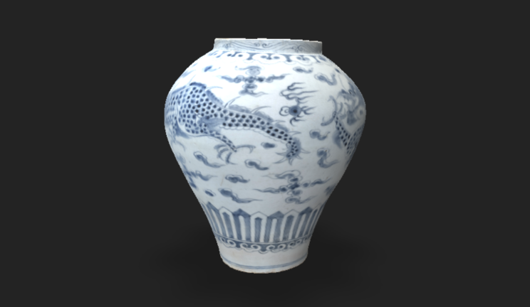 龙纹罐文物雕塑陶瓷,文物,花瓶gltf,glb模型下载，3d模型下载