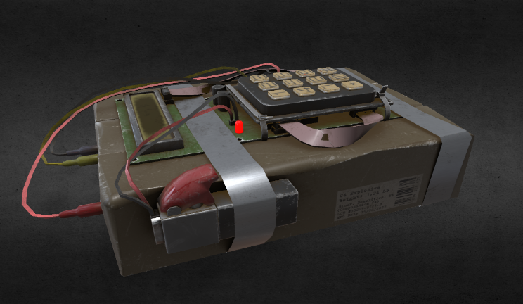C4 炸药武器武器,炸弹,定时炸弹gltf,glb模型下载，3d模型下载