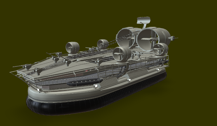 气垫船船艇船,军队gltf,glb模型下载，3d模型下载