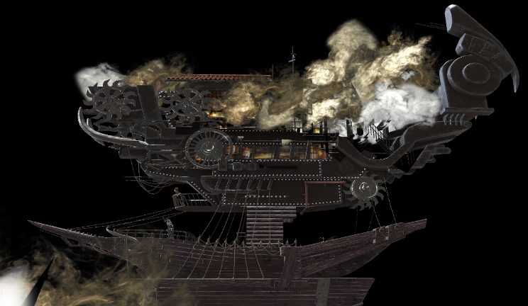 燃烧的拖船船艇烟雾,火焰,战争,船gltf,glb模型下载，3d模型下载