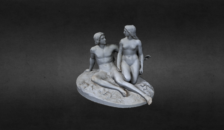 亚当和夏娃文物雕塑gltf,glb模型下载，3d模型下载