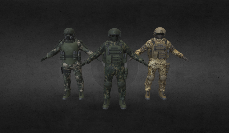 士兵人物军队,迷彩,人物,军人gltf,glb模型下载，3d模型下载