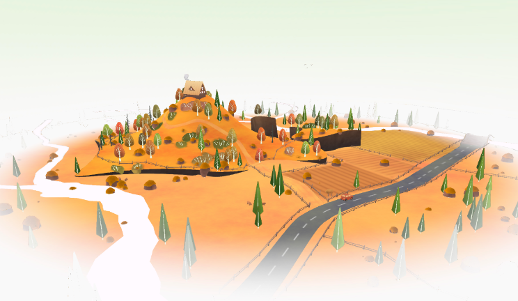 山上的房子游戏|场景山,小屋,卡通gltf,glb模型下载，3d模型下载