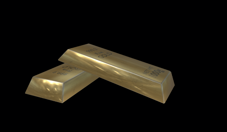 逼真的金条生活用品金子,金条,金属gltf,glb模型下载，3d模型下载