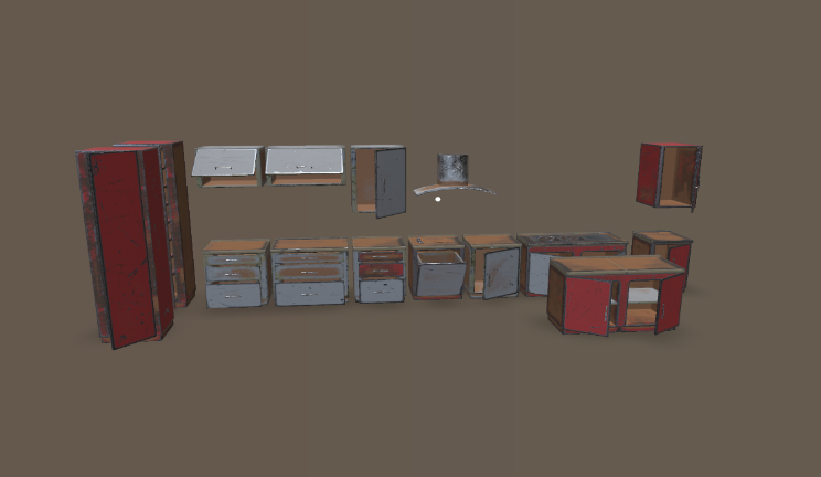 橱柜家具厨房,油烟机,橱柜gltf,glb模型下载，3d模型下载