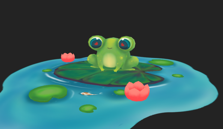 可爱的小青蛙gltf,glb模型下载，3d模型下载