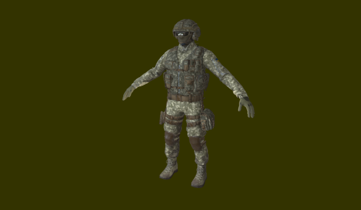 乌克兰士兵人物军人,人物,角色gltf,glb模型下载，3d模型下载
