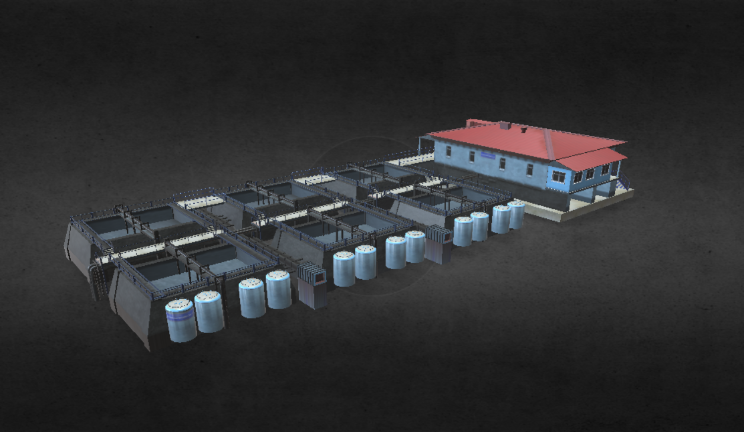 水处理厂家居|建筑工厂,厂房gltf,glb模型下载，3d模型下载