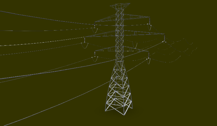 电力线家居|建筑电力变压器, 电力线路gltf,glb模型下载，3d模型下载