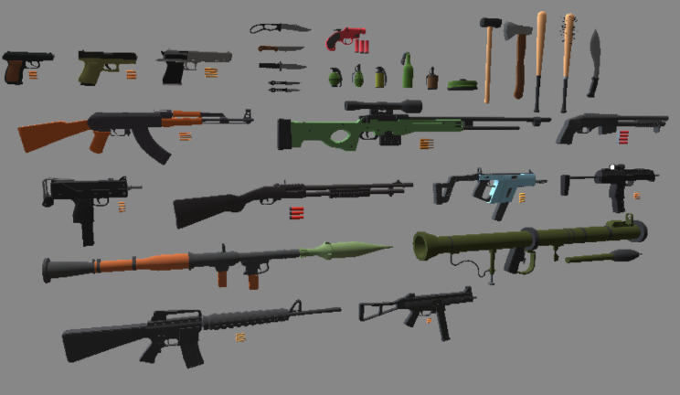 低模武器包武器武器,枪,刀,木棒gltf,glb模型下载，3d模型下载