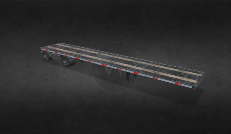 平板拖车车辆卡车,拖车gltf,glb模型下载，3d模型下载