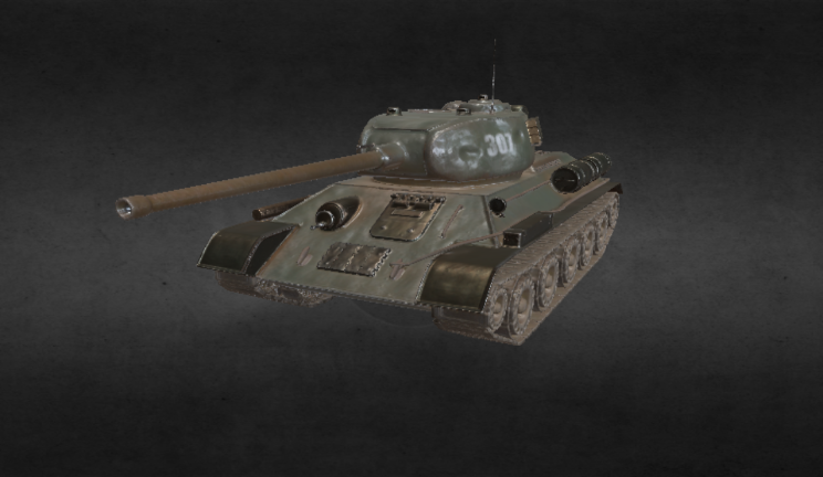 T-34-85 苏联坦克车辆装甲,战车gltf,glb模型下载，3d模型下载