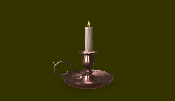 铜烛台生活用品动画,蜡烛,铜gltf,glb模型下载，3d模型下载