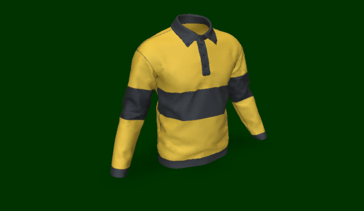 黄色 Polo 衫生活用品衬衫,衣服,运动服gltf,glb模型下载，3d模型下载