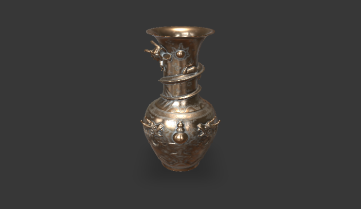 中国龙花瓶文物雕塑花瓶,古董gltf,glb模型下载，3d模型下载