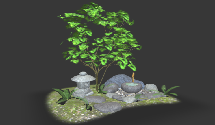 盆景园艺石头植物植物,石头,园林gltf,glb模型下载，3d模型下载