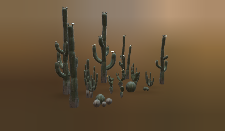 仙人掌石头植物gltf,glb模型下载，3d模型下载
