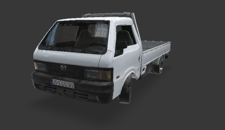 马自达 E 2200 皮卡车车辆汽车,卡车gltf,glb模型下载，3d模型下载
