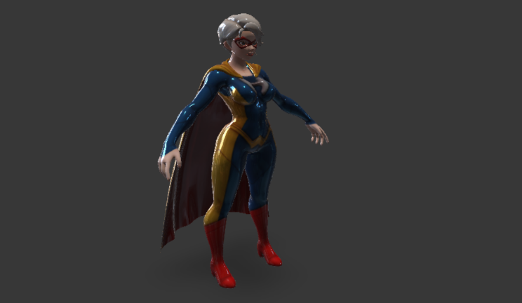 女超人人物gltf,glb模型下载，3d模型下载